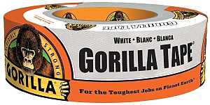 Gorilla 6010002 Duct Tape, White, 17 mil Thick, 10 yd L, 1.88 in W