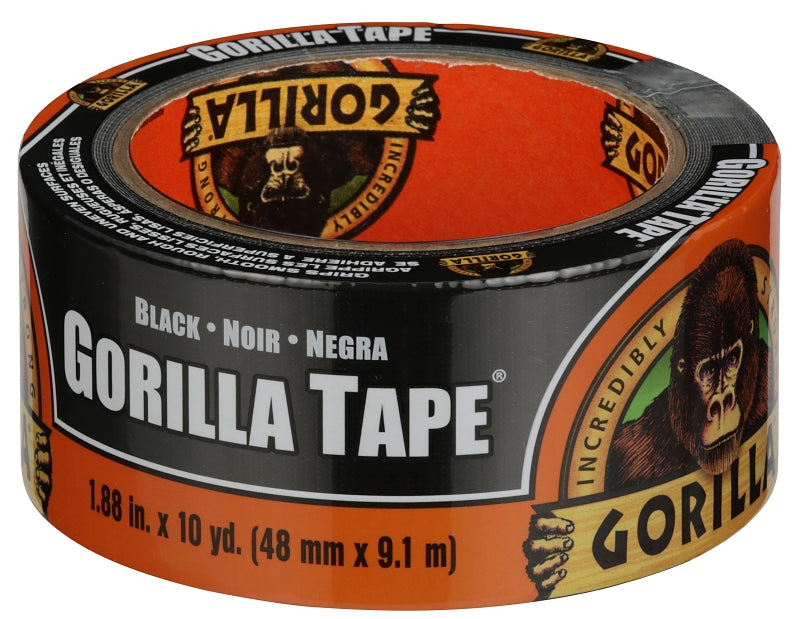 Gorilla All Weather 110418 Permanent Tape, Roll, 10 yd L, 1.88 in W, Polyethylene, Black