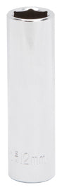 Vulcan MT6500730 Drive Socket, 12 mm Socket, 3/8 in Drive, 6-Point, Chrome Vanadium Steel, Chrome