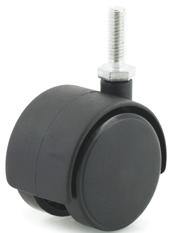 Dh Casters C-T20T1BK Swivel Caster, 2 in Dia Wheel, Plastic Wheel, Black, 85 lb
