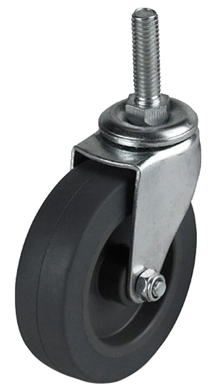Dh Casters C-L30T2MS Swivel Caster, 3 in Dia Wheel, 13/16 in W Wheel, Rubber Wheel, Gray, 100 lb
