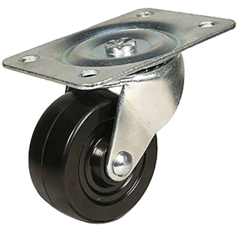 Dh Casters C-GD25RS Swivel Caster, 2-1/2 in Dia Wheel, 1-1/8 in W Wheel, Rubber Wheel, 100 lb