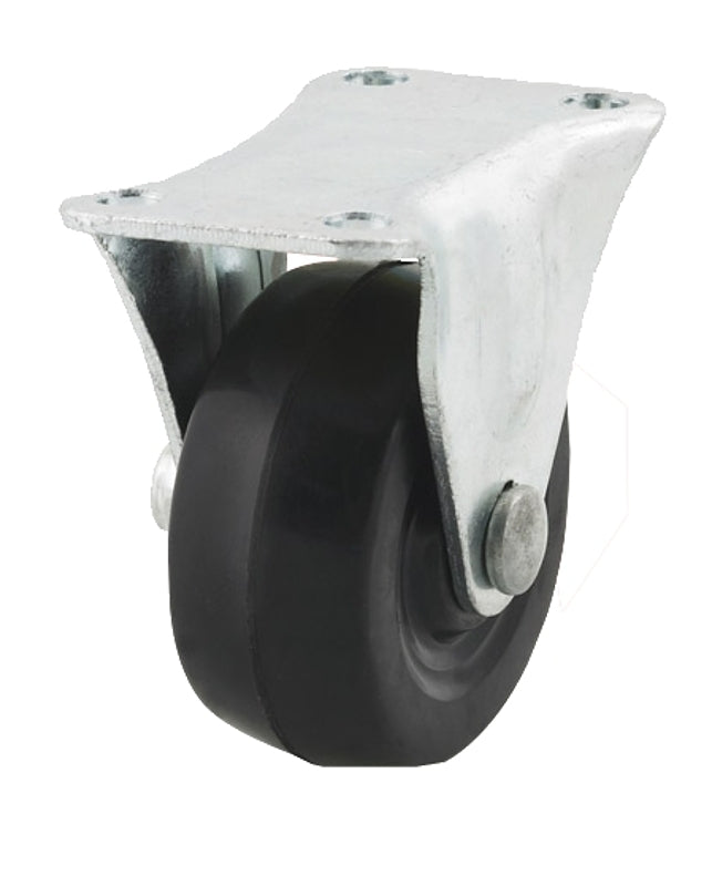 Dh Casters C-GD25RR Rigid Caster, 2-1/2 in Dia Wheel, 1-1/8 in W Wheel, Rubber Wheel, 100 lb