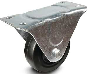 Dh Casters C-GD40RR Rigid Caster, 4 in Dia Wheel, 1-1/4 in W Wheel, Rubber Wheel, 200 lb