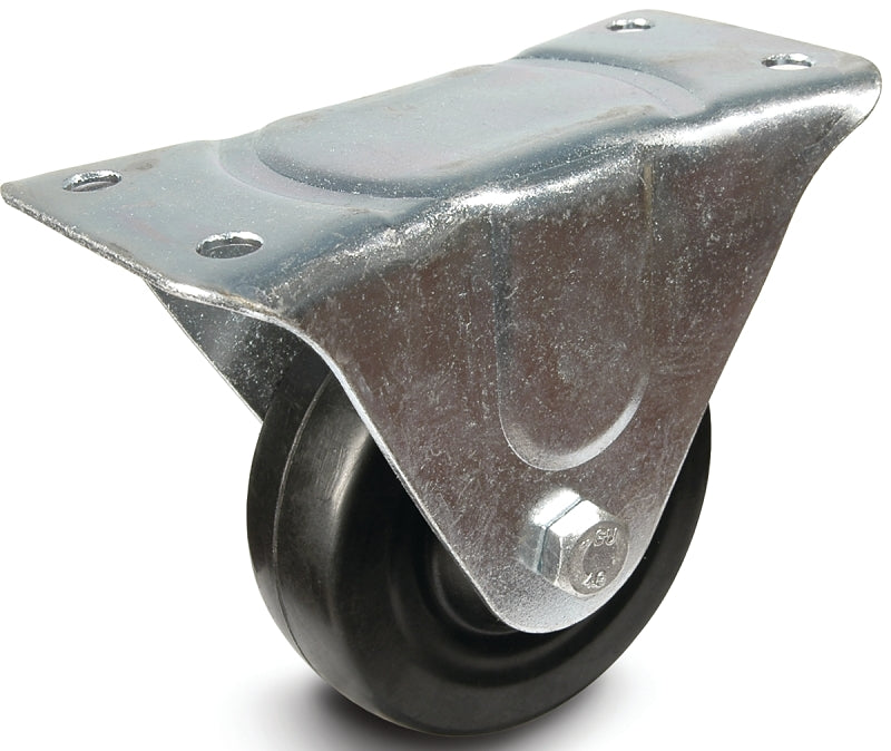 Dh Casters C-GD40RR Rigid Caster, 4 in Dia Wheel, 1-1/4 in W Wheel, Rubber Wheel, 200 lb
