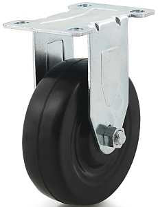 Dh Casters C-LM5P1RR Rigid Caster, 5 in Dia Wheel, 1-1/4 in W Wheel, Rubber Wheel, 300 lb