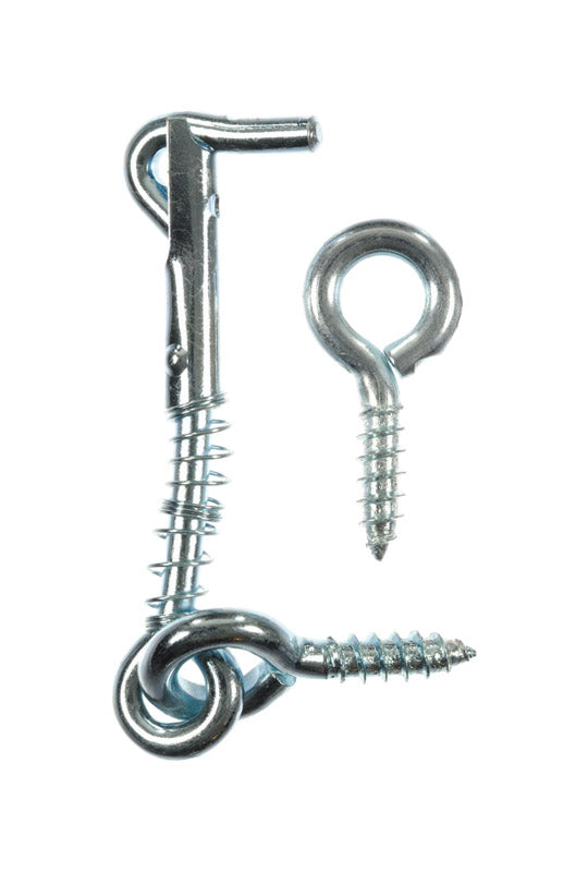 Ace Small Zinc-Plated Silver Steel 2.5 in. L Safety Hook and Eye 1 pk, Pack of 5