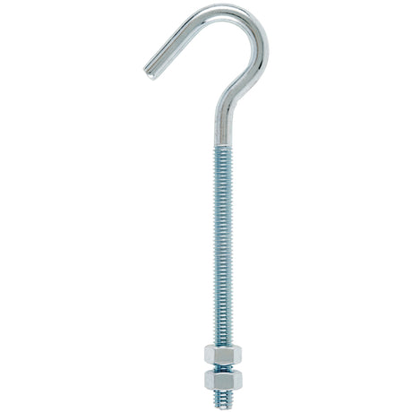 Hampton Medium Zinc-Plated Silver Steel 6 in. L Clothesline Bolt Hook 160 lb 1 pk, Pack of 10