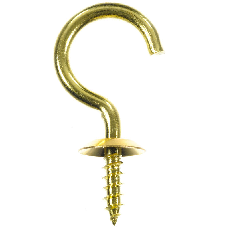 Ace Medium Polished Brass Green Brass 1.5 in. L Cup Hook 25 lb 4 pk, Pack of 5