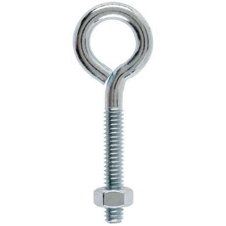 Hampton 1/4 in. X 2-5/8 in. L Zinc-Plated Steel Eyebolt Nut Included, Pack of 10