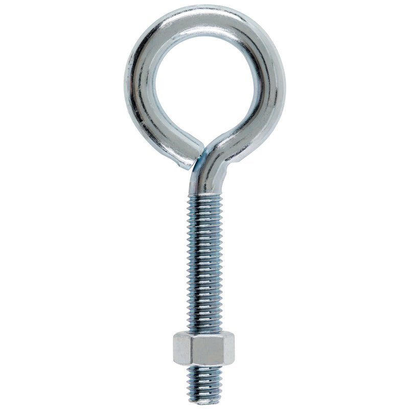 Hampton 3/8 in. X 4 in. L Zinc-Plated Steel Eyebolt with Nut Nut Included, Pack of 10