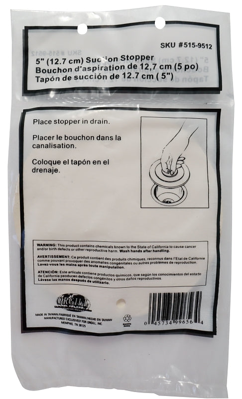 ProSource PMB-102-3L Sink Stopper, Flat Suction