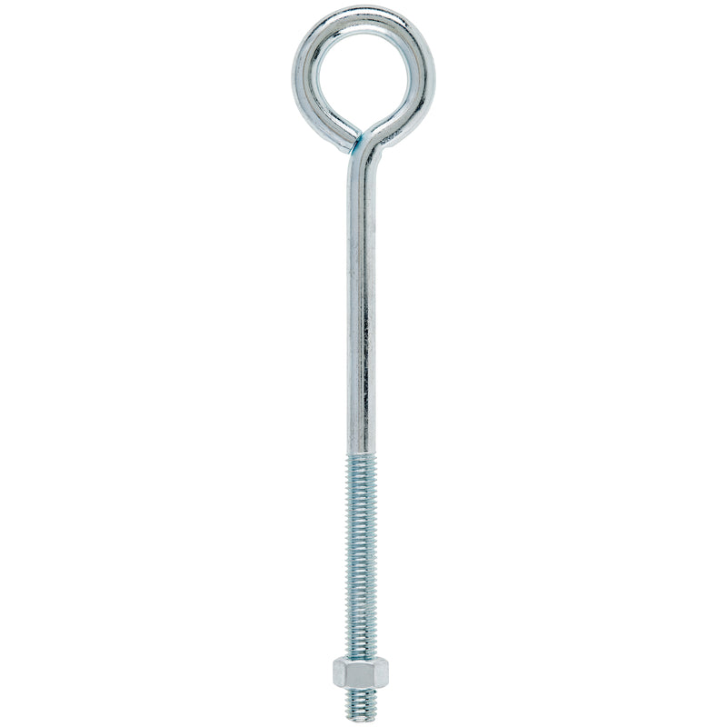 Hampton 3/8 in. X 8 in. L Zinc-Plated Steel Eyebolt Nut Included, Pack of 10