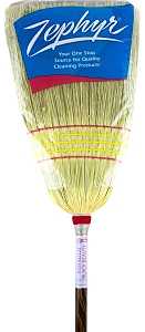Zephyr Black Beauty 32124 Broom, #24 Sweep Face, Broomcorn Bristle, Gold Bristle