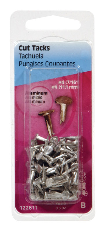 HILLMAN No. 6 X 1/2 in. L Silver Aluminum Cut Tacks 0.5 pk, Pack of 6
