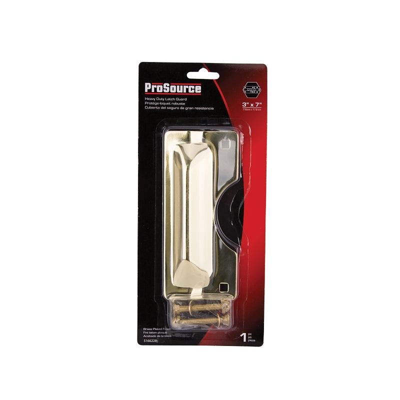 ProSource HSH-012-PS Latch Guard, Steel, Brass, 7 in H, 3 in W