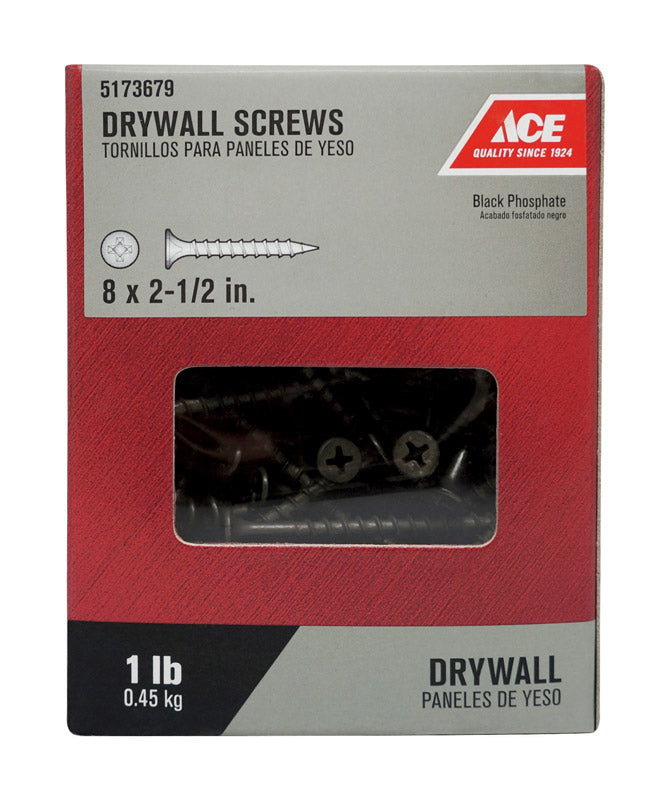 Ace No. 8 wire X 2-1/2 in. L Phillips Coarse Drywall Screws 1 lb 114 pk