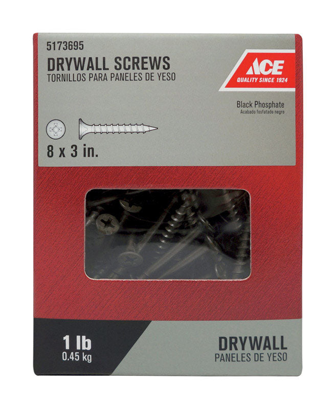 Ace No. 8 wire X 3 in. L Phillips Coarse Drywall Screws 1 lb 173 pk