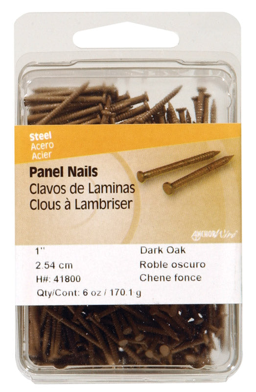 HILLMAN 1 in. Panel Steel Nail Flat Head, Pack of 5