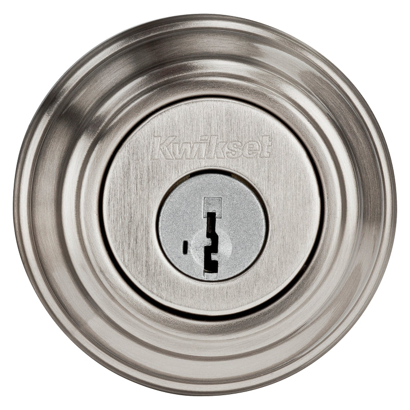 Kwikset 99800-123 Deadbolt, 1 Grade, K4 Key, Metal, Satin Nickel, 2-3/8 to 2-3/4 in Backset, KW1 Keyway