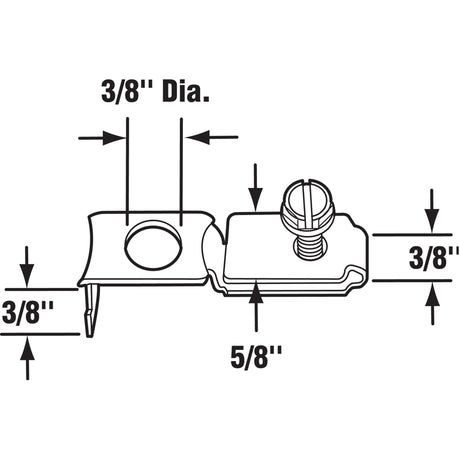 Prime-Line 0.38 in. D X 1.25 in. L Zinc-Plated Silver Steel Bracket 1 pk
