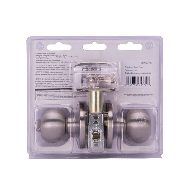 ProSource T9610BRA4V Privacy Lockset, Ball Design, Stainless Steel