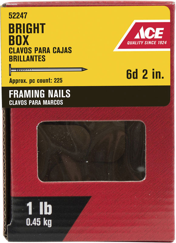 Ace 6D 2 in. Framing Bright Steel Nail Flat Head 1 lb