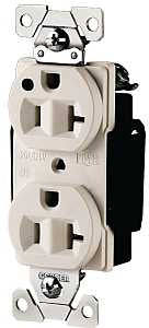 Eaton Wiring Devices AH8300W Duplex Receptacle, 2 -Pole, 20 A, 125 V, Back, Side Wiring, NEMA: 5-20R, White