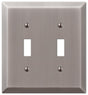 Amerelle Century 163TTAN Wallplate, 4-15/16 in L, 4-9/16 in W, 2 -Gang, Steel, Antique Nickel, Pack of 3
