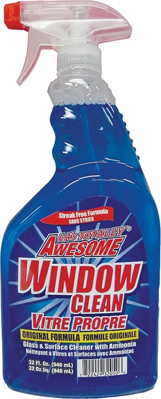 LA's TOTALLY AWESOME 223 Window Cleaner, 32 oz, Liquid, Ammonia, Blue, Pack of 12