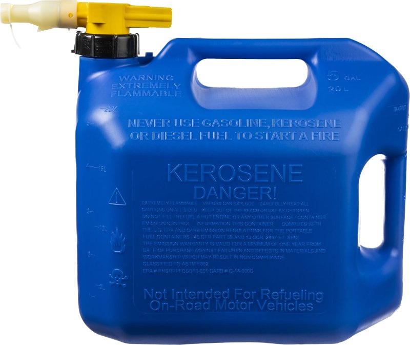 No-Spill 1456 Fuel Can, 5 gal, Plastic, Blue