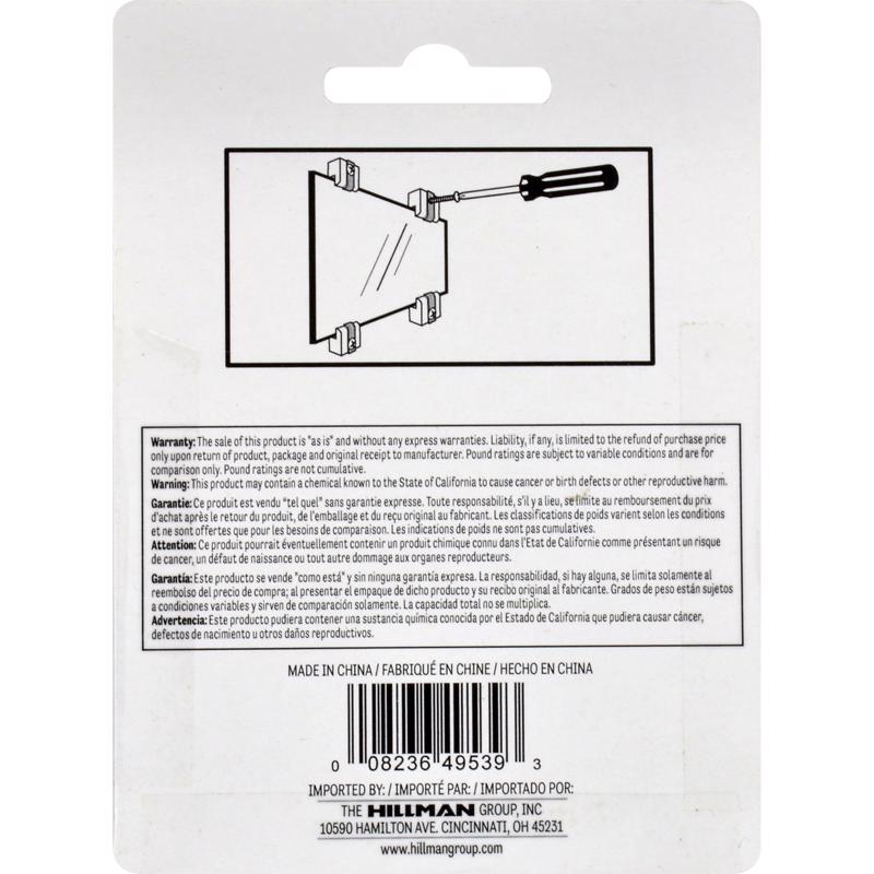 HILLMAN Plastic Coated Heavy Duty Mirror Holder Kit 20 lb 4 pk, Pack of 10