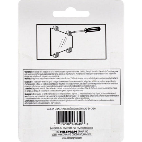 HILLMAN Plastic Coated Heavy Duty Mirror Holder Kit 20 lb 4 pk, Pack of 10