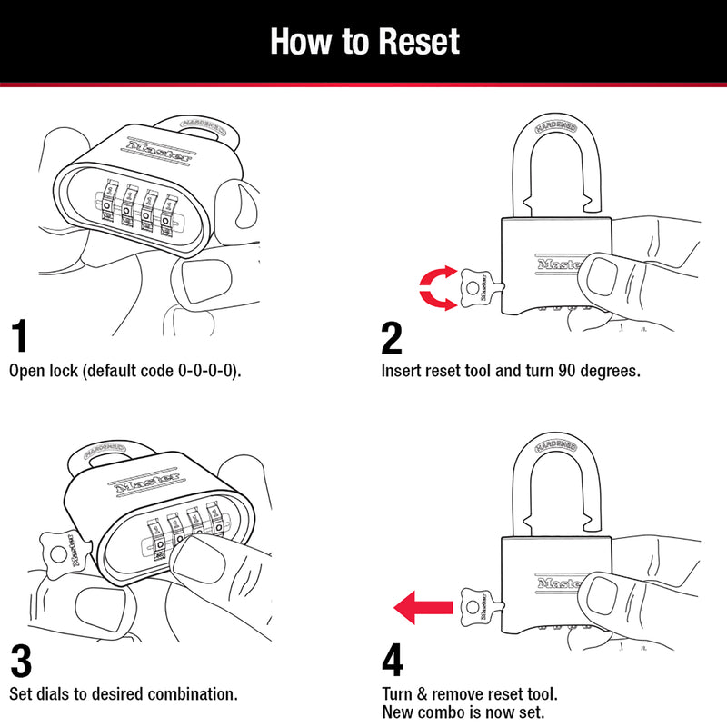 Master Lock 4-1/8 in. H X 2 in. W Steel Resettable Combination Combination Padlock