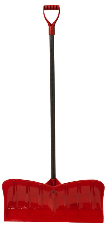 Garant NPP26KDU Snow Pusher, 26 in W Blade, Polyethylene Blade, Wood Handle, D-Shaped Handle, 46-1/4 in L Handle