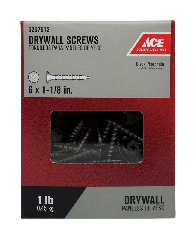 Ace No. 6 wire X 1-1/8 in. L Phillips Coarse Drywall Screws 1 lb 309 pk