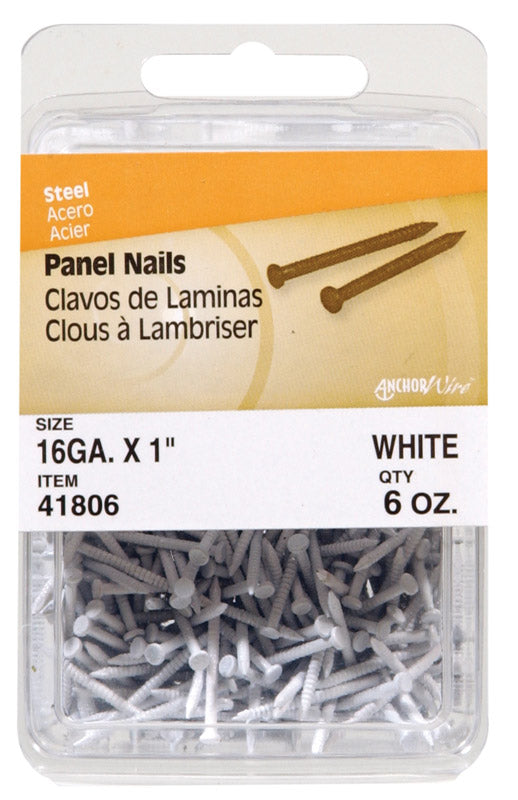 HILLMAN 1 in. Panel Steel Nail Flat Head, Pack of 5