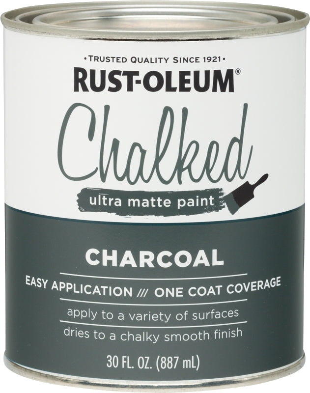 Chalked 285144 Chalk Paint, Ultra Matte, Charcoal, 30 oz, Pack of 2