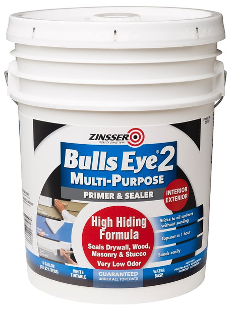 Zinsser Bulls Eye 2 Series 285153 Primer, White, 5 gal, Pail