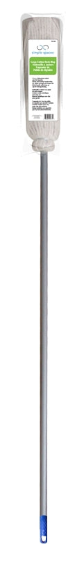 Simple Spaces 500P Large Deck Mop, Galvanized Wire #18 Headband, 61 in L, Wire Wound Mop Connection, Yarn Mop Head