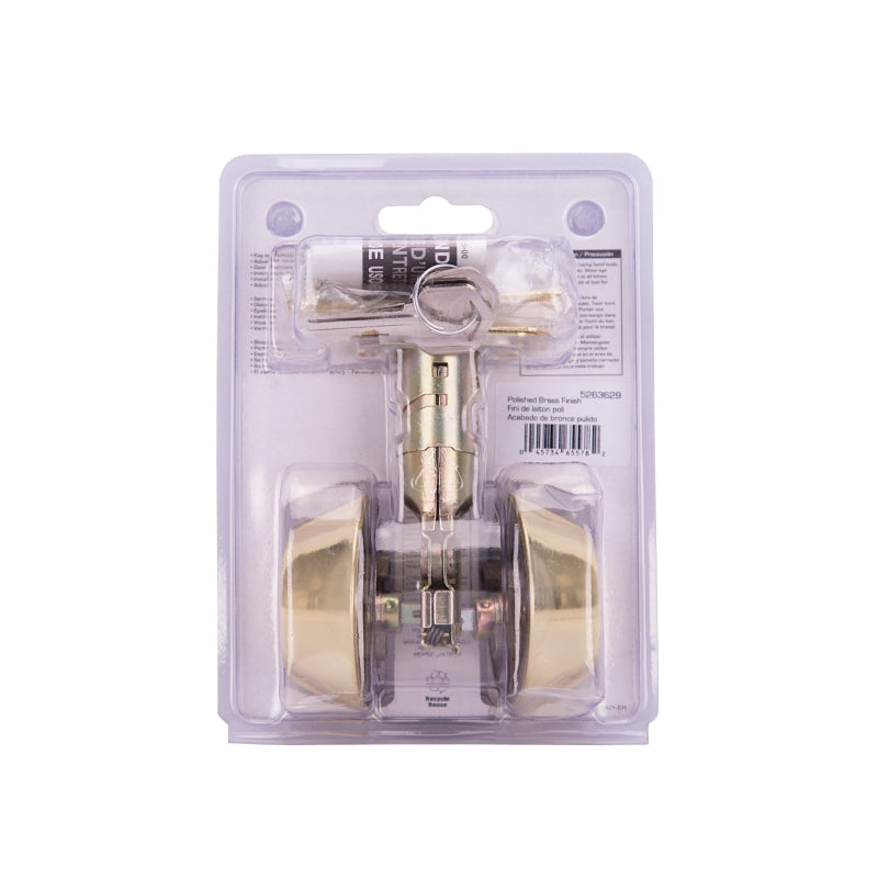 ProSource D272-RU5V Deadbolt, 3 Grade, Polished Brass, 2-3/8 to 2-3/4 in Backset, KW1 Keyway, Pack of 3