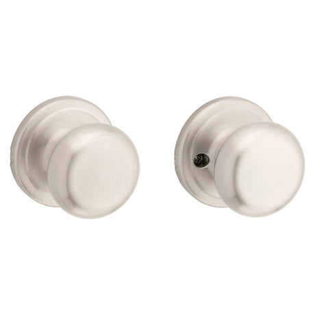 Kwikset 720J 15CP6AL Passage Knob, Juno, Mushroom, 2-5/8 in H x 2-5/8 in W Dimensions, Zinc, Satin Nickel