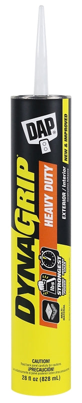 DAP DYNAGRIP 27510 Construction Adhesive, Off-White, 28 oz, Pack of 12