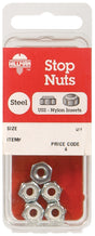 Hillman 1/4 in. Zinc-Plated Steel USS Nylon Lock Nut 4 pk, Pack of 10