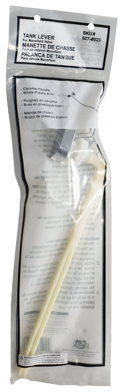 ProSource PMB-205-3L Toilet Flush Lever, Front, 9 in L Flush Arm, Plastic, Chrome
