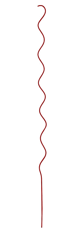 MAT Holding 901267RD6 Twisted Garden Stake, 60 in L, Steel, Red, Powder-Coated, Pack of 6