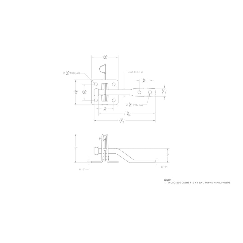 Ace 6.89 in. H X 5 in. W X 1.86 in. L Zinc Gate Latch