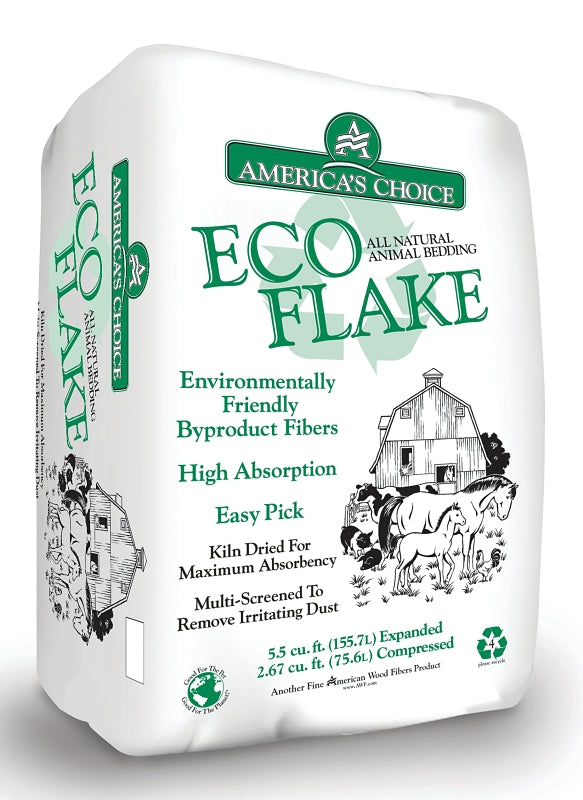 America's Choice 532.67P2ECOAC Series Animal Bedding, Eco Flake, Wood, Natural