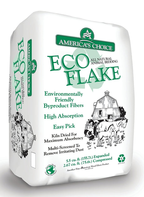 America's Choice 532.67P2ECOAC Series Animal Bedding, Eco Flake, Wood, Natural