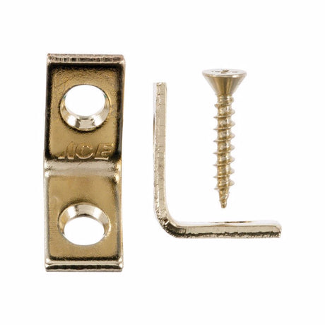 Ace 3/4 in. H X 1/2 in. W X 3/4 in. D Brass Inside L Corner Brace, Pack of 5